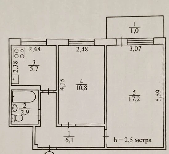 2--х 44 квартал, Kalantya Street, 22, not a corner, separate rooms, balcony
