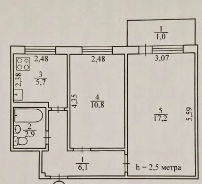 2--х 44 квартал, Kalantya Street, 22, not a corner, separate rooms, balcony