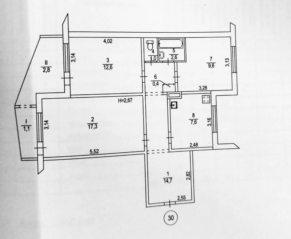 Продам 3 комнатную чешку, 97 квартал, пр.Гагарина