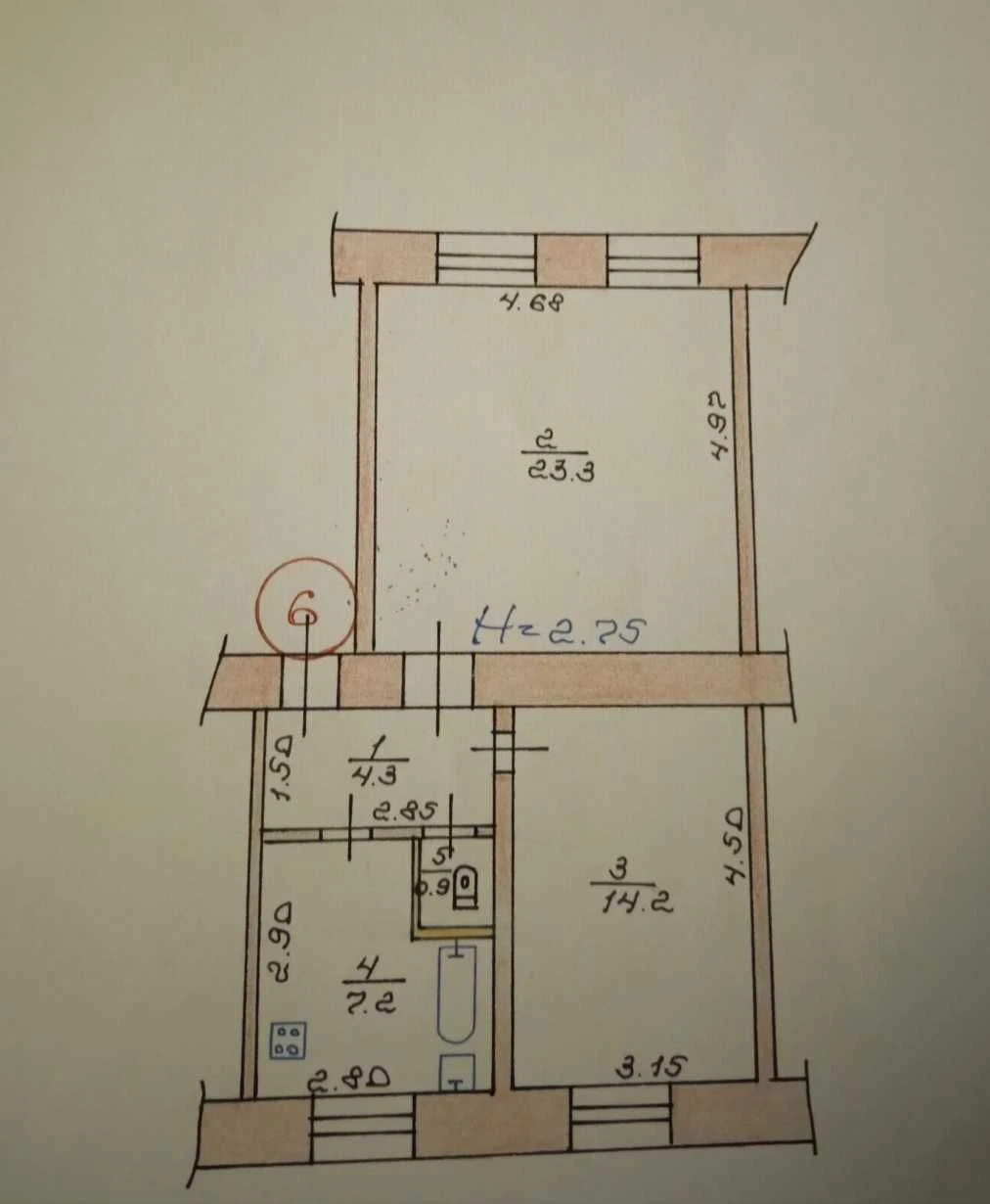 2-room apartment for sale on Житомирская Street.