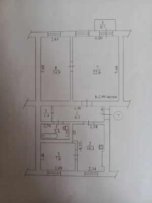 Продається велика 3-кімнатна квартира-сталінка 67,3 кв. м з АВТОНОМНИМ опаленням