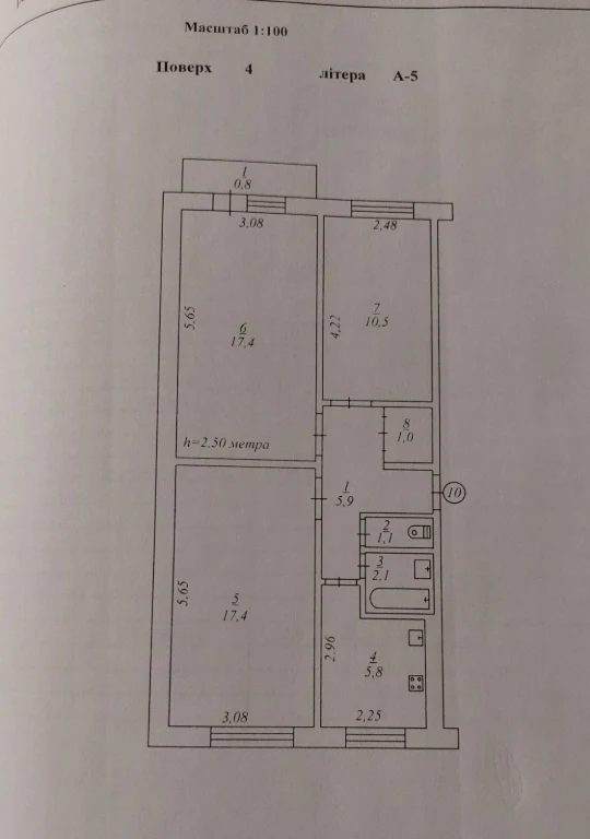 Three-bedroom apartment on Karbyshev Street 9