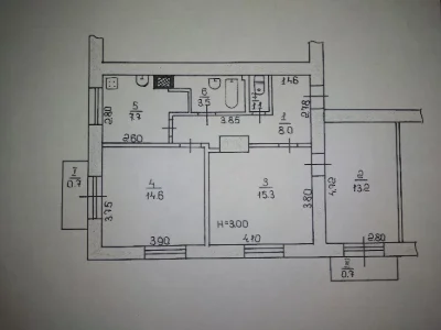 Apartment for sale, (3 rooms, Stalinist building, center)