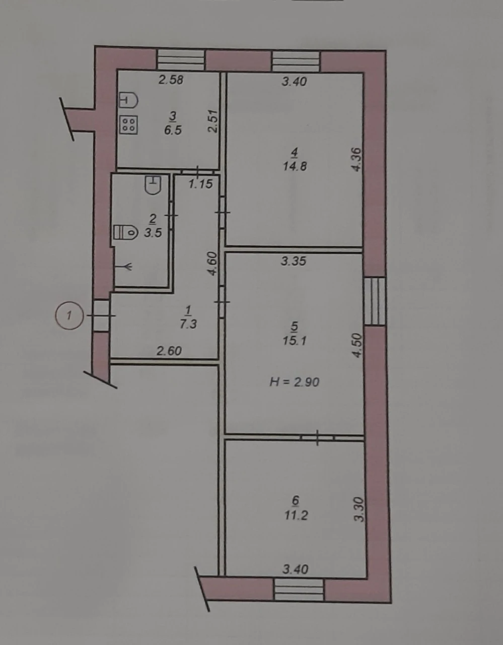 For Sale: 3-room apartment on Karachun