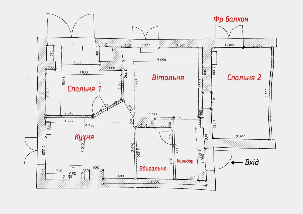 Apartment, 96th district, city center, 3 rooms, 59.9 sq m