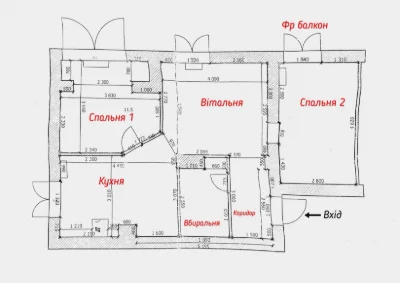 Apartment, 96th district, city center, 3 rooms, 59.9 sq m