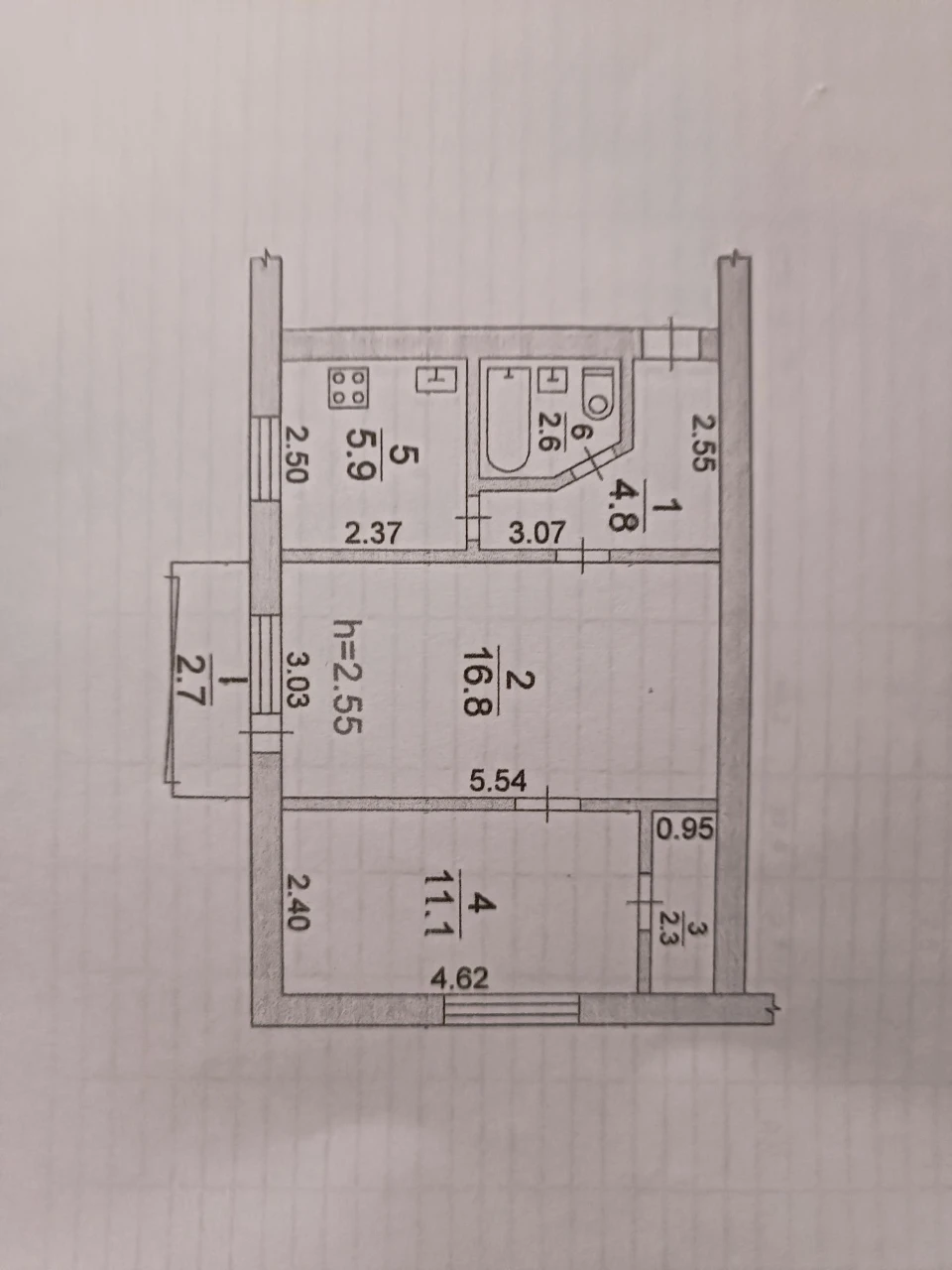 Продам 2-ну  квартиру на 3-му поверсі
