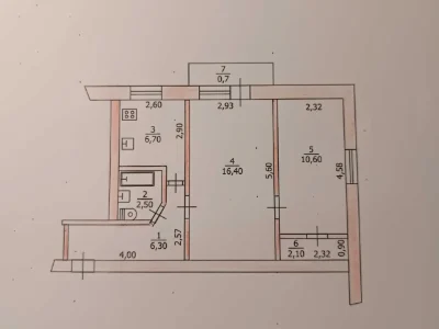 Двокімнатна квартира, центр