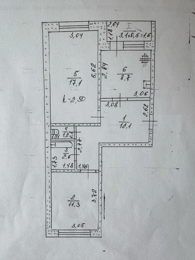 2-bedroom apartment for sale in the city of Synelnykove
