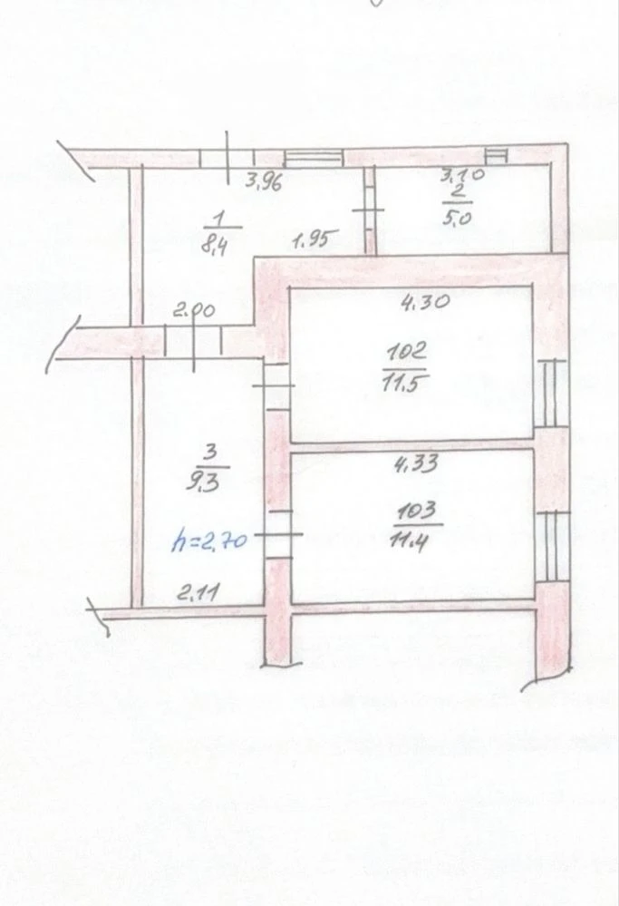 2 room, 46 sq.m, private entrance