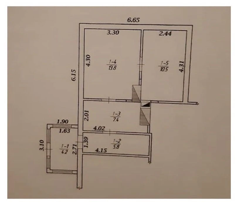 Квартира 42 м².