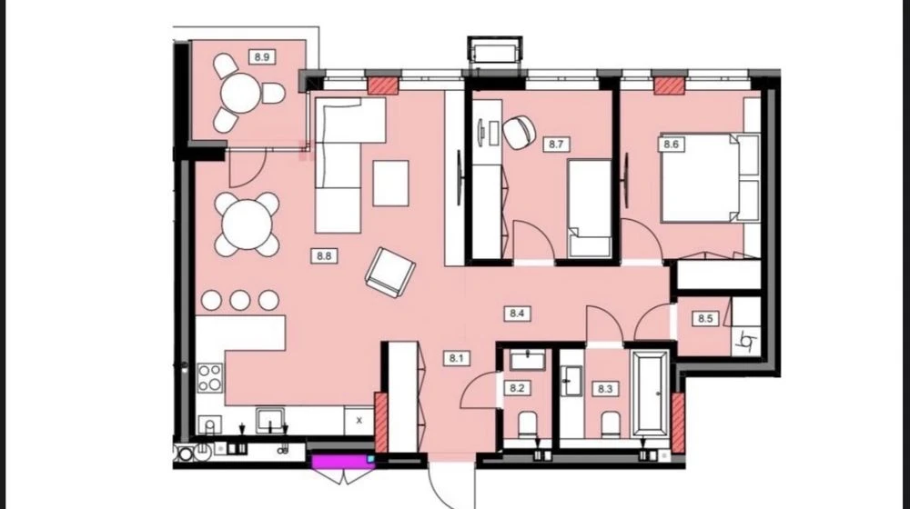 Сімейна квартира 73 м² | 2 спальні | 2 санвузли | Новий будинок