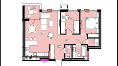 Сімейна квартира 73 м² | 2 спальні | 2 санвузли | Новий будинок