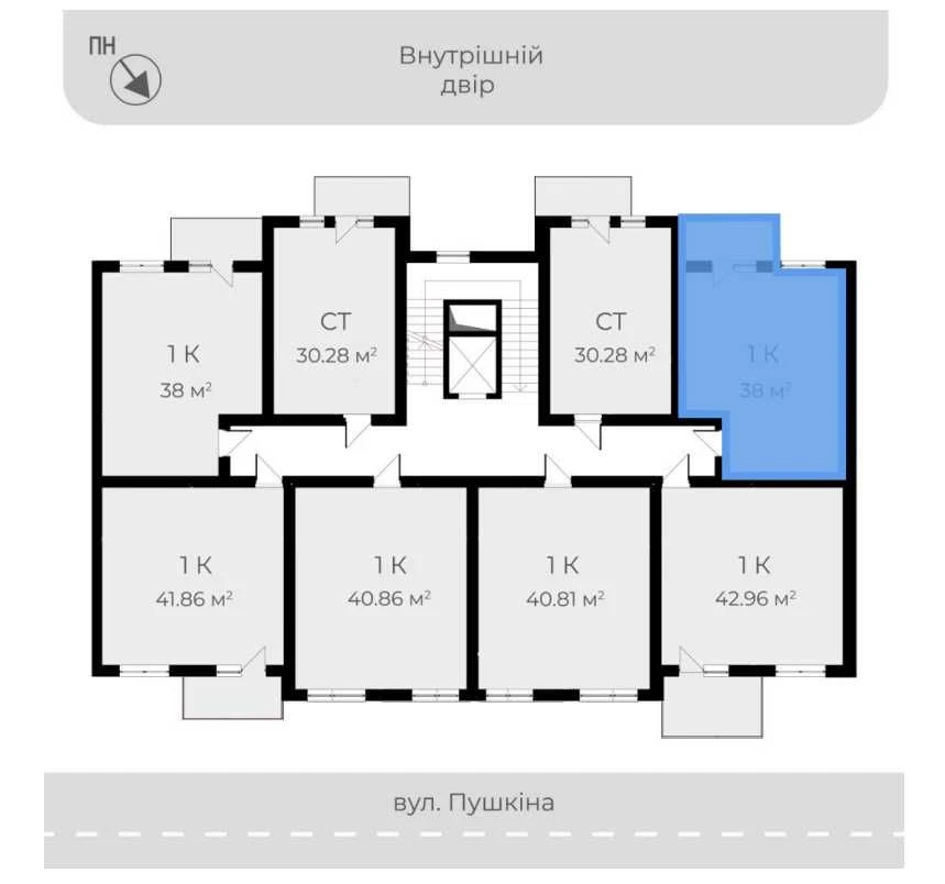 Готова однокомнатная квартира в ЖК Sky City в городе Тячев