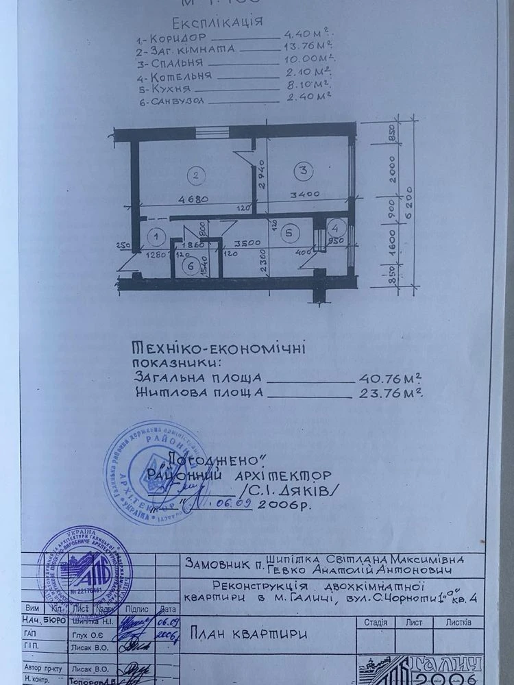 Квартира в м. Галич, 2 кімнати. Газове опалення.