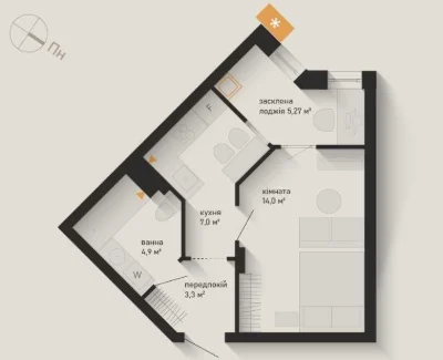 1 bedroom apartment in a new city area