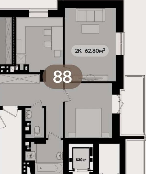 For sale, a magnificent 2-room apartment in the city center, suitable for permanent residency