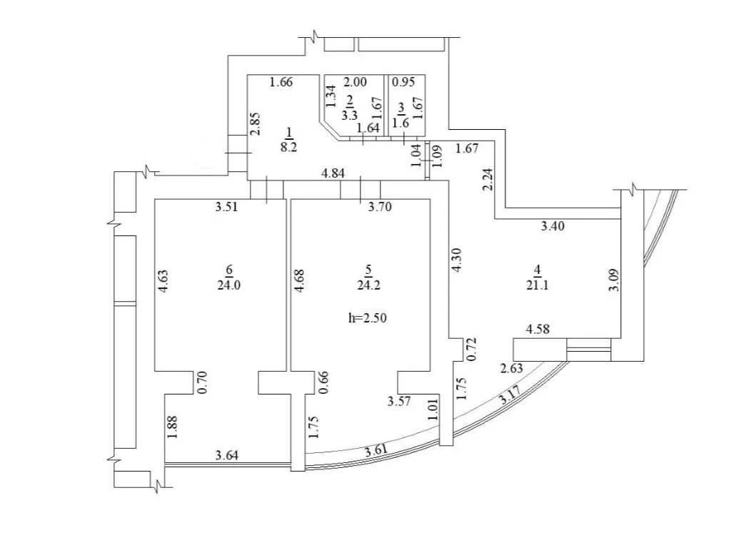 Тепла и просторная 2-комнатная 82,8 м²|м. Біла Церква, просп.