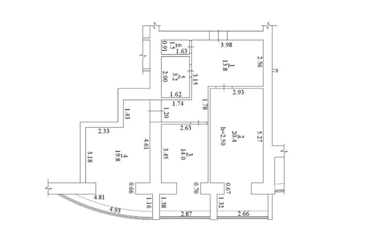 Світла та простора 2-кімнатна 73,5 м²|м. Біла Церква, просп.