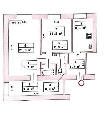 Продається 3-кімнатна квартира + велика кухня 8,1 м² | вул. Київська