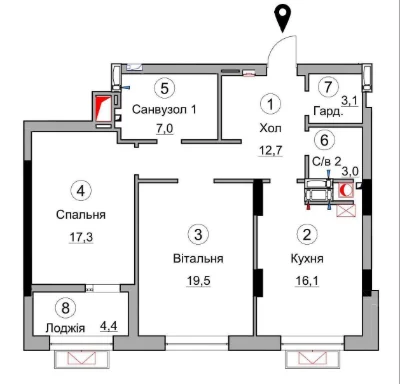 Продаж 2-кімнатної квартири, новобудова, ЖК Dynastia BC, Біл