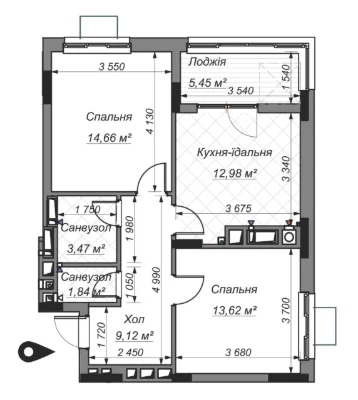 Продаж 2-кімнатної квартири, новобудова ЖК TWINS RESIDENCE Б