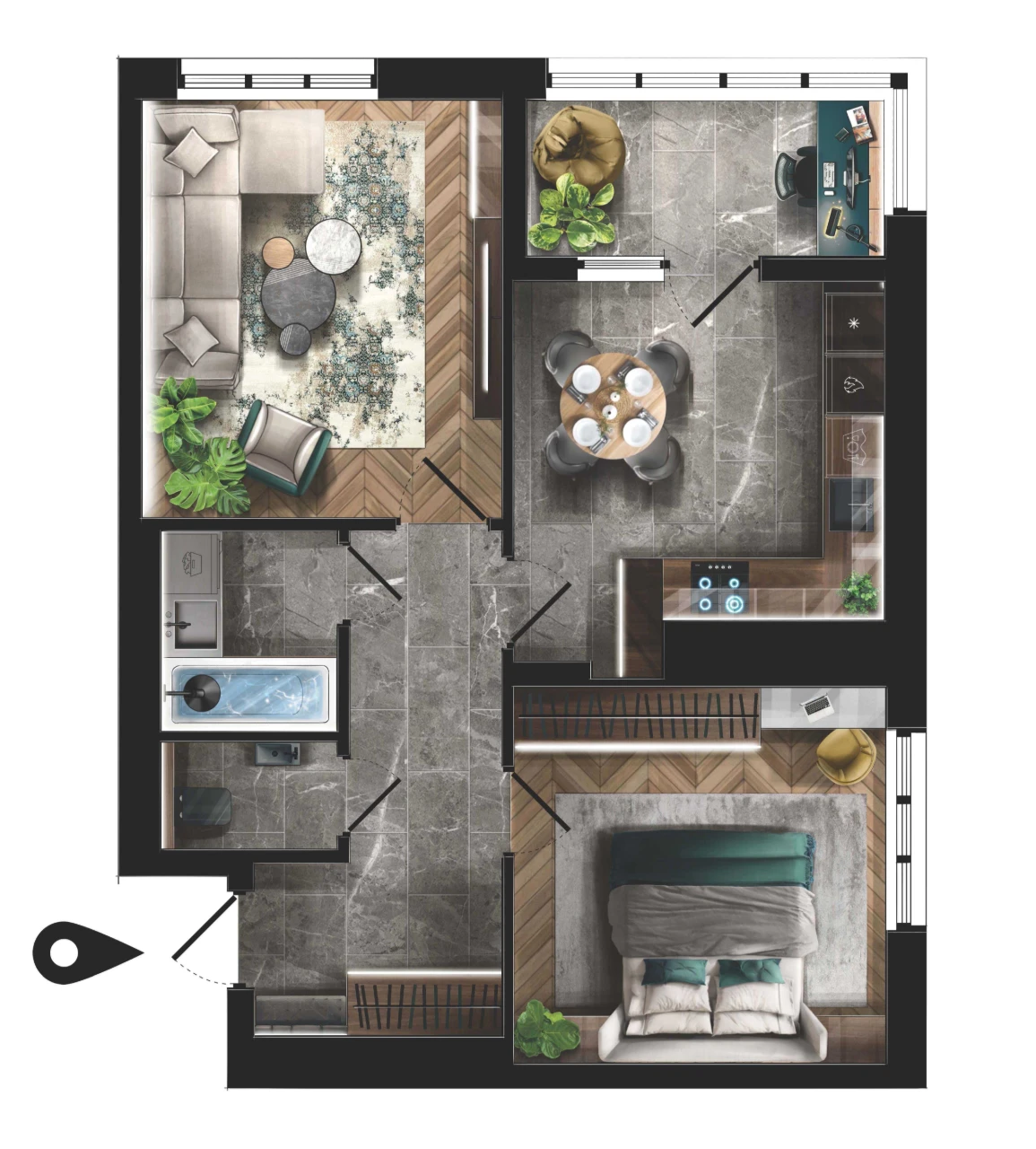 Продаж 2-кімнатної квартири, новобудова ЖК TWINS RESIDENCE Б