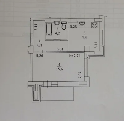Продажа квартиры в 1 комнате, ЖК Левада, 7 этаж