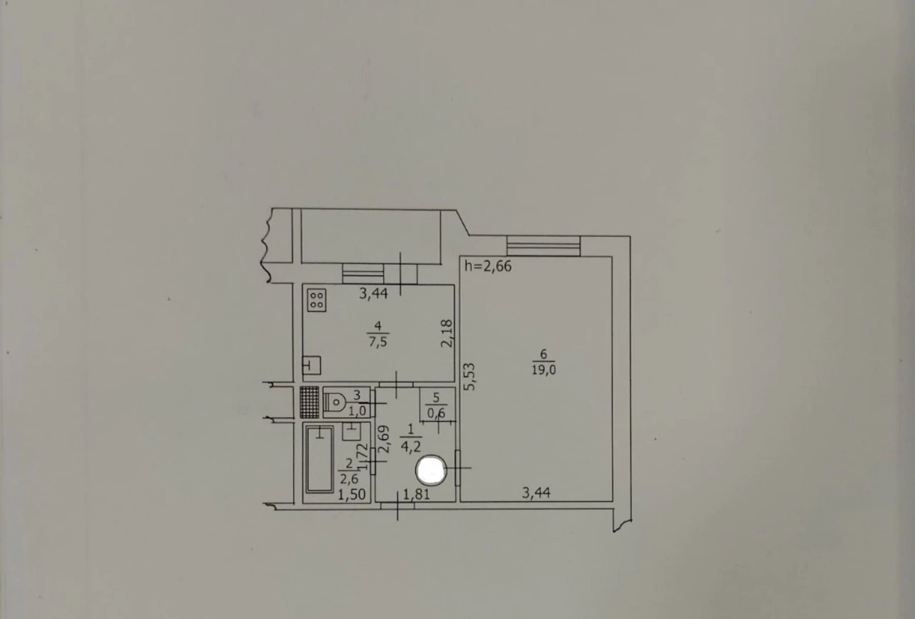 1-room apartment in Borispil. No commission. State programs