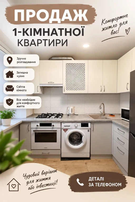 Продается 1-комнатная квартира