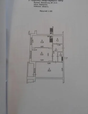 2-кімнатна квартира 60 м² з ІНДИВІДУАЛЬНИМ ГАЗОВИМ ОПАЛЕННЯМ