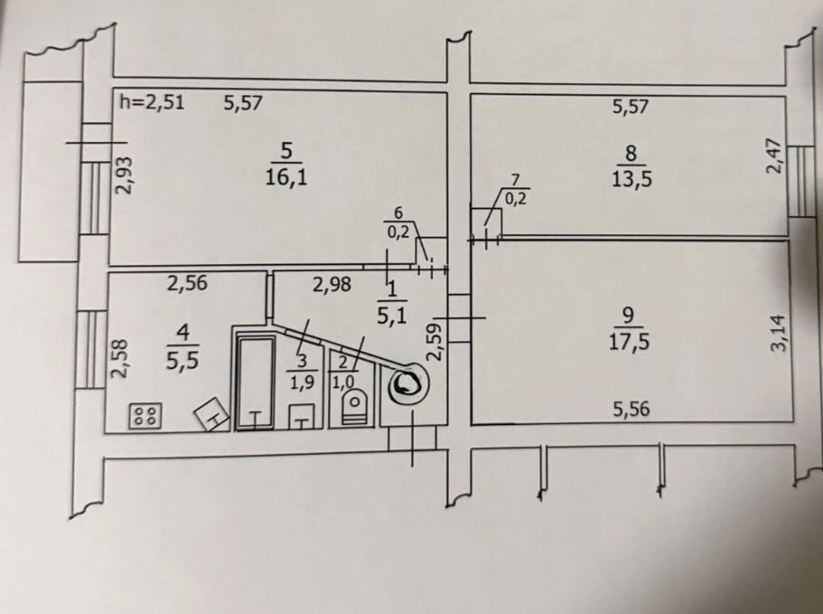 Продажа 3-комнатной квартиры в г. Борисполь, ул. Авиаторов