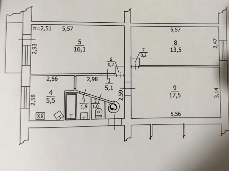 Продажа 3-комнатной квартиры в г. Борисполь, ул. Авиаторов