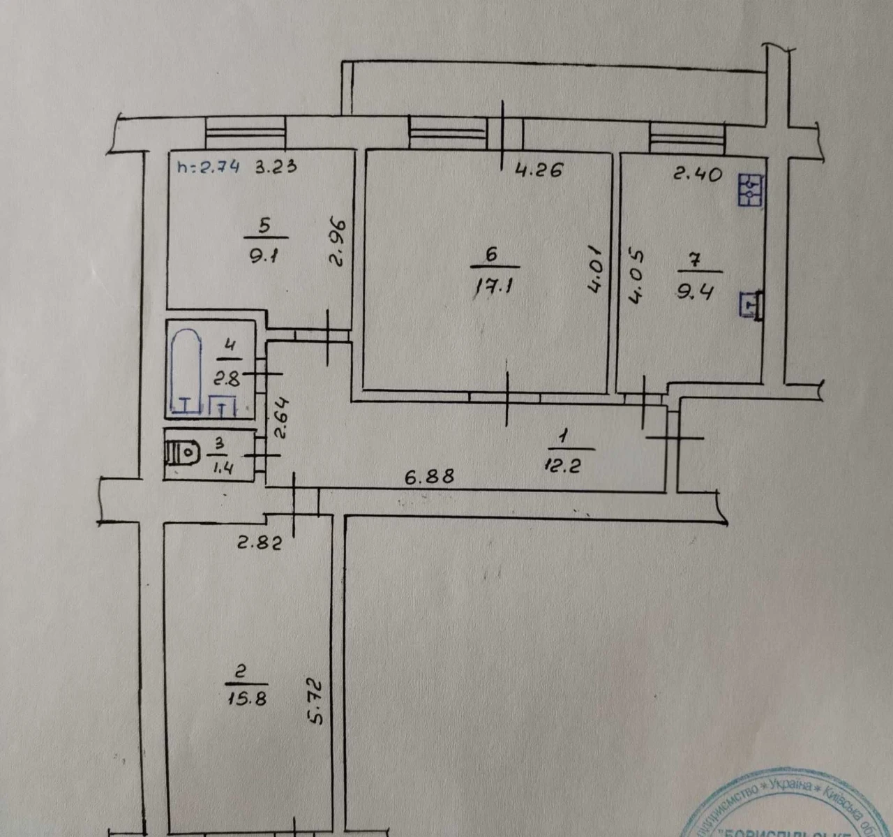 3-room apartment 67.8 m² | Refurbishment | Ecemarket district | Not corner