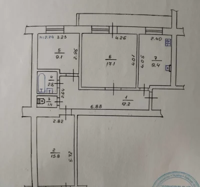 3-room apartment 67.8 m² | Refurbishment | Ecemarket district | Not corner