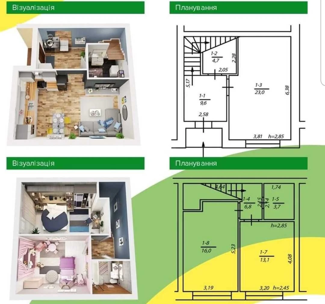 Продається 2-кімнатна квартира 80 м². Бориспіль. Газ. Продаж по сертифікату.