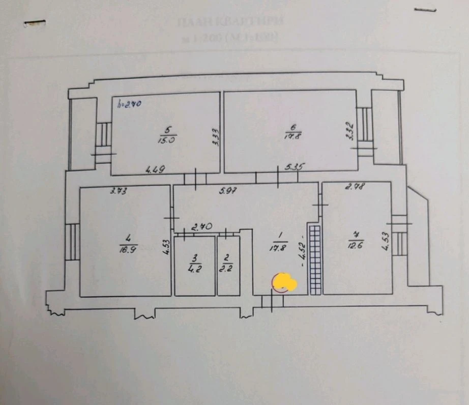 3-комнатная квартира 87 кв.м. на улице Мичурина (Баталина) с мебелью