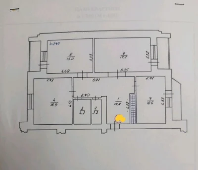 3-комнатная квартира 87 кв.м. на улице Мичурина (Баталина) с мебелью