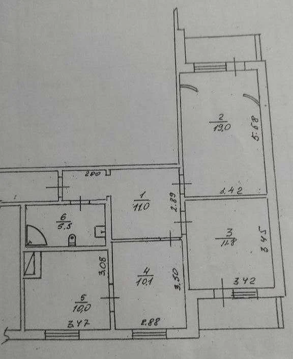 3-bedroom apartment 71.2 sq m, Brovary, Olympic Street, 2A