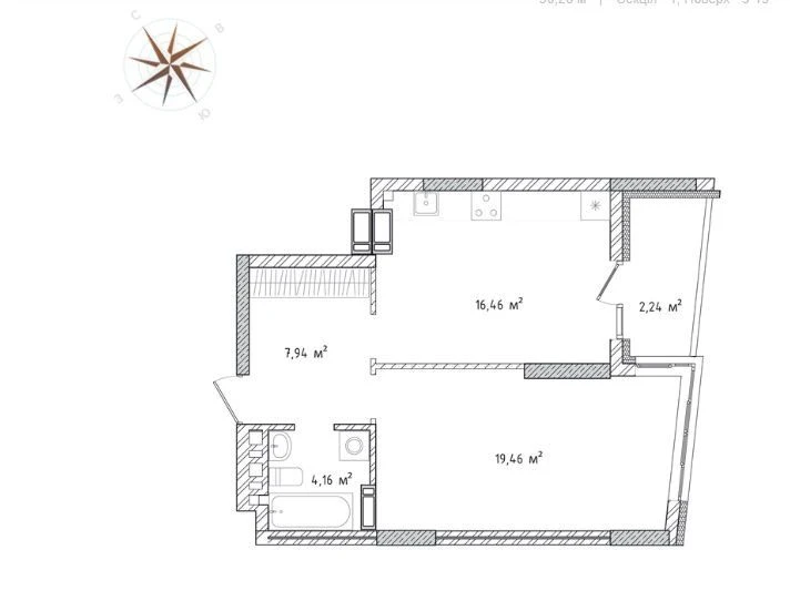 For Sale: 1-Bedroom Apartment, 50.30 m² in Krona Park II Residence, Brov