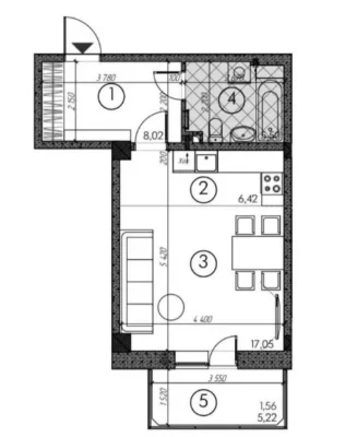 Sale of 1 apartment, 40 sq m, Savanna City residential complex, Sunrise building, 1