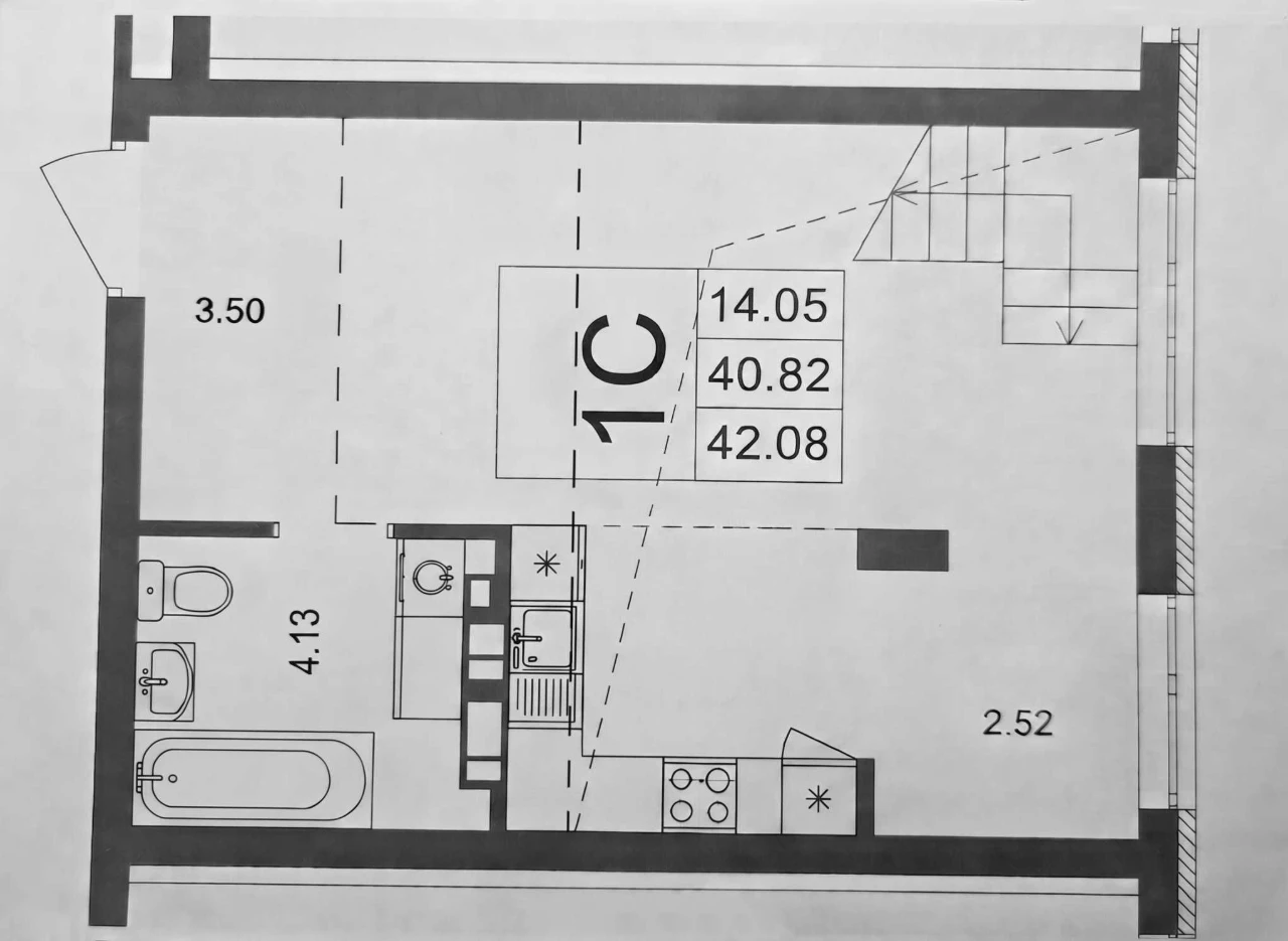 ЖК Scandia, 42 м² продаж дворівнева мансардна квартира