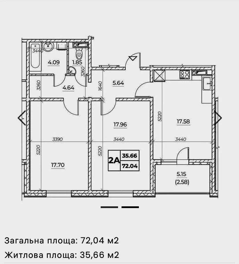 Квартира 72 кв.м с ремонтом, вул. Київська 225, ЖК "Київський", Бровари, центр