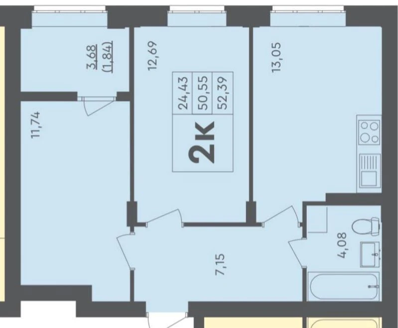 2-комнатная квартира, 53 м², "Скандія", метро "Лісова", новостройка
