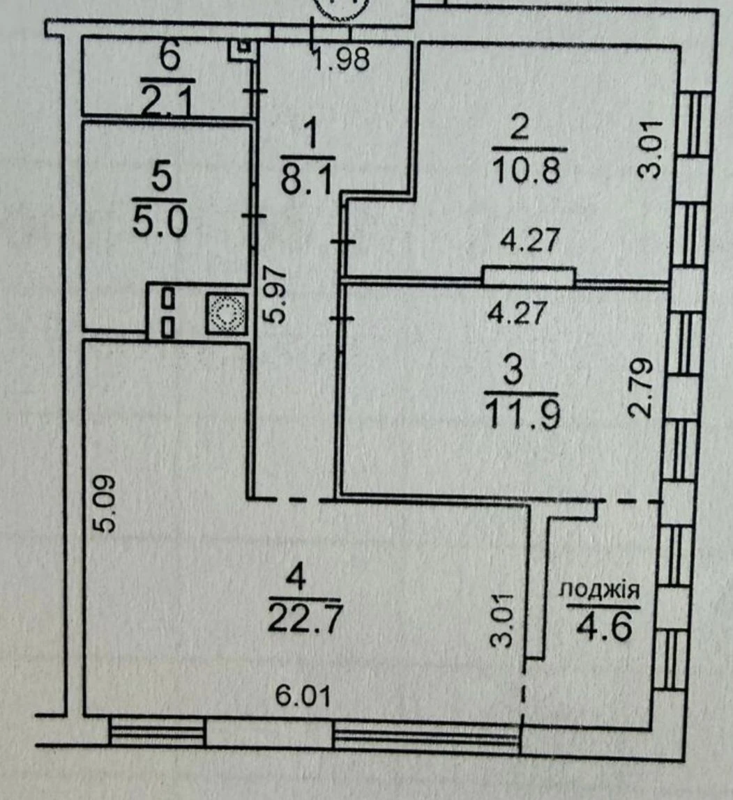 Two-room apartment for sale in ЖК Столичному. $67,000