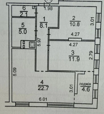 Two-room apartment for sale in ЖК Столичному. $67,000