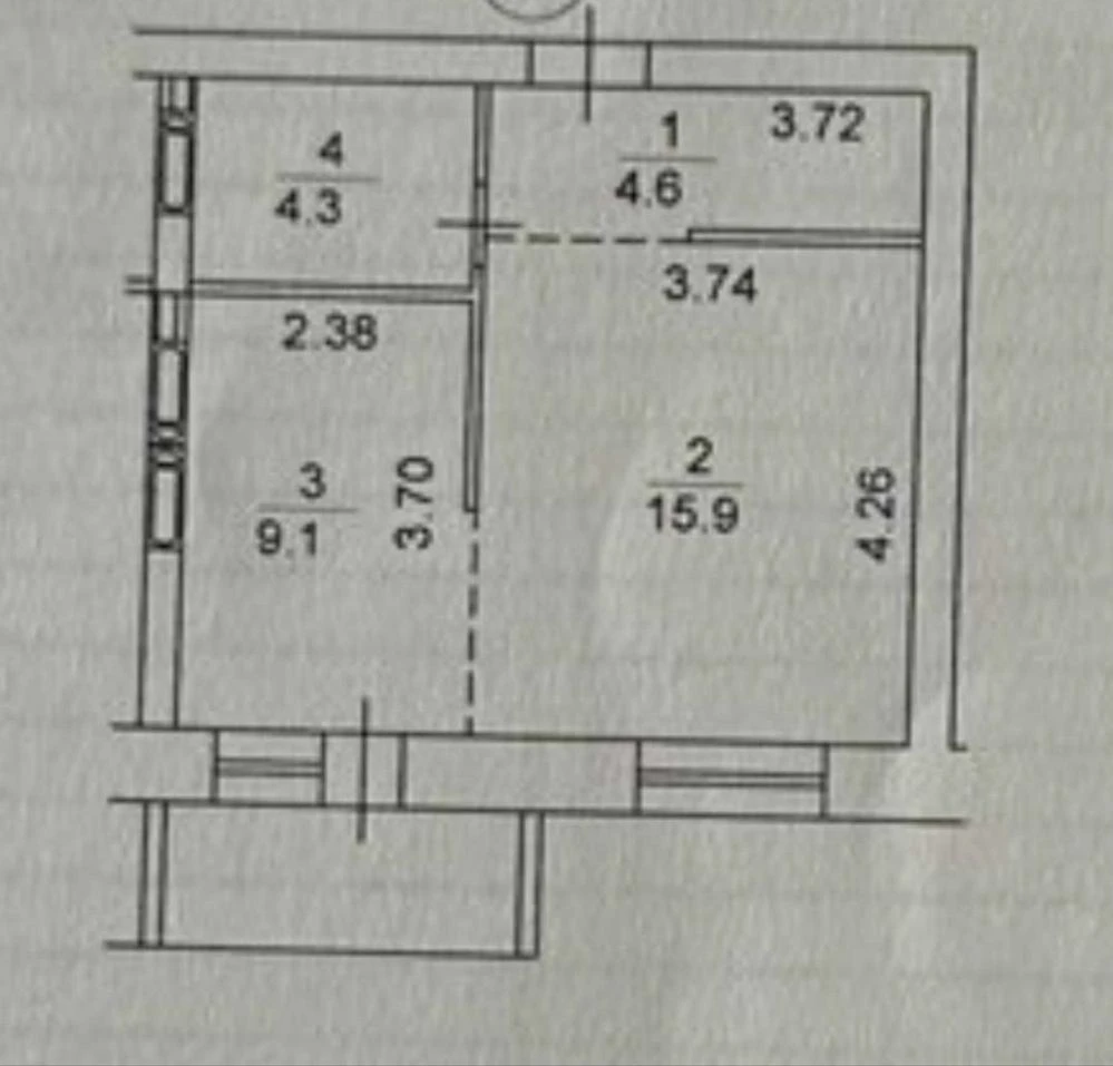 Продам 1-квартиру 35 кв.м. з ремонтом, новий будинок, 3-й по