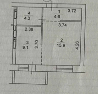 Продам 1-квартиру 35 кв.м. з ремонтом, новий будинок, 3-й по