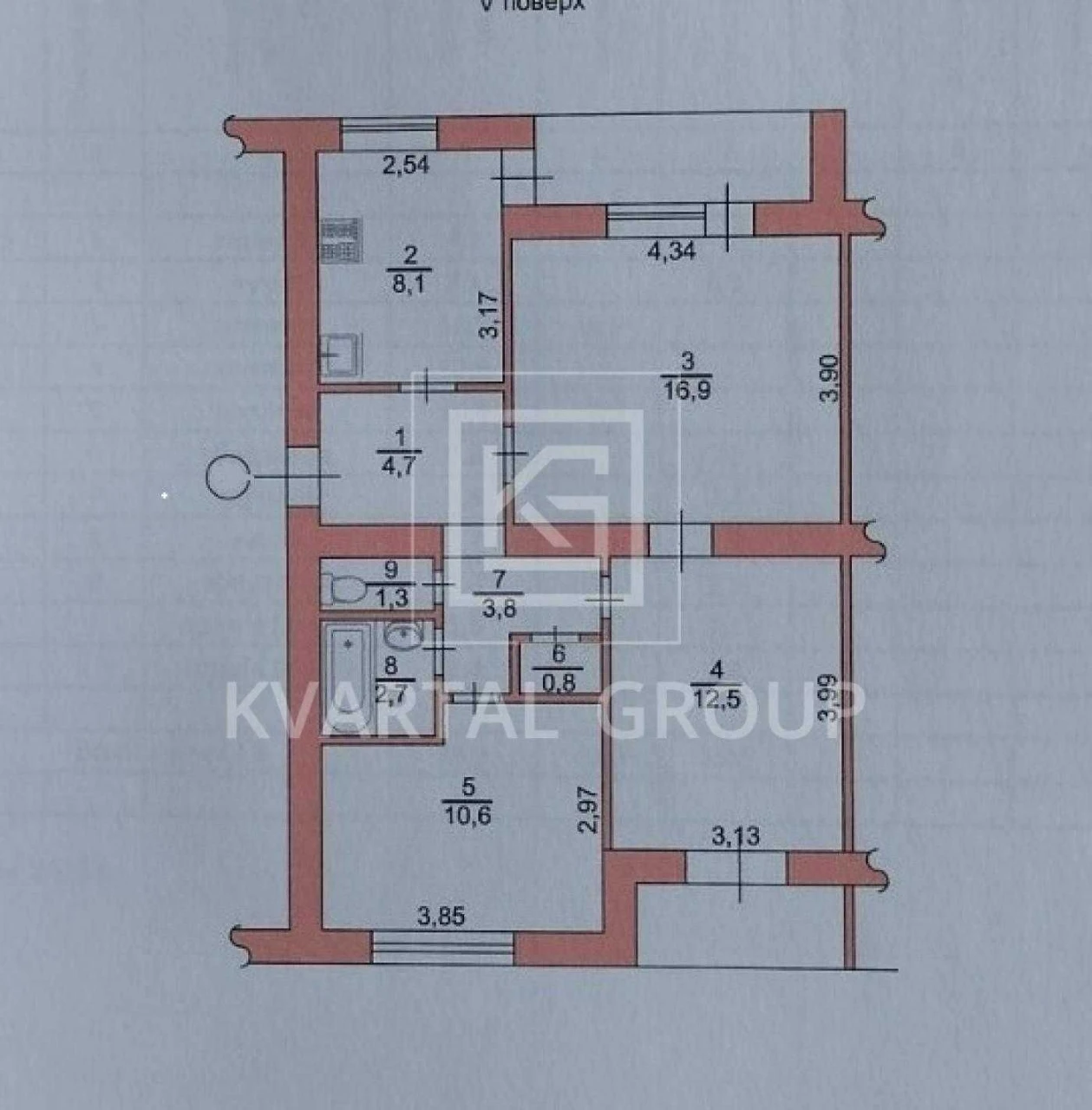For sale, spacious 3-room apartment in the center of Vyshorod for only 65,000