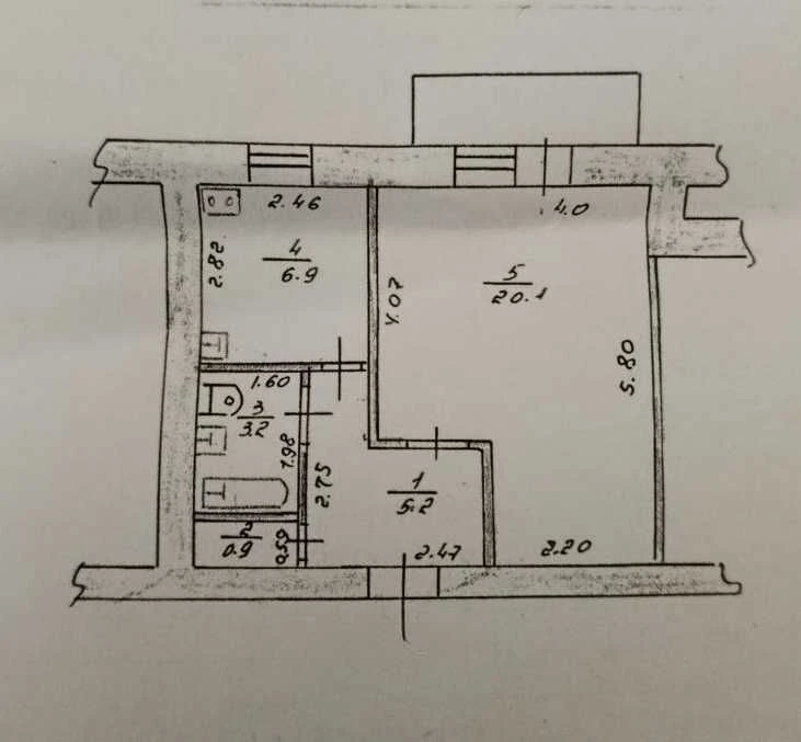 Vyzhhorod, Sholudenska st. 6, 1 room apartment 37 sq.m